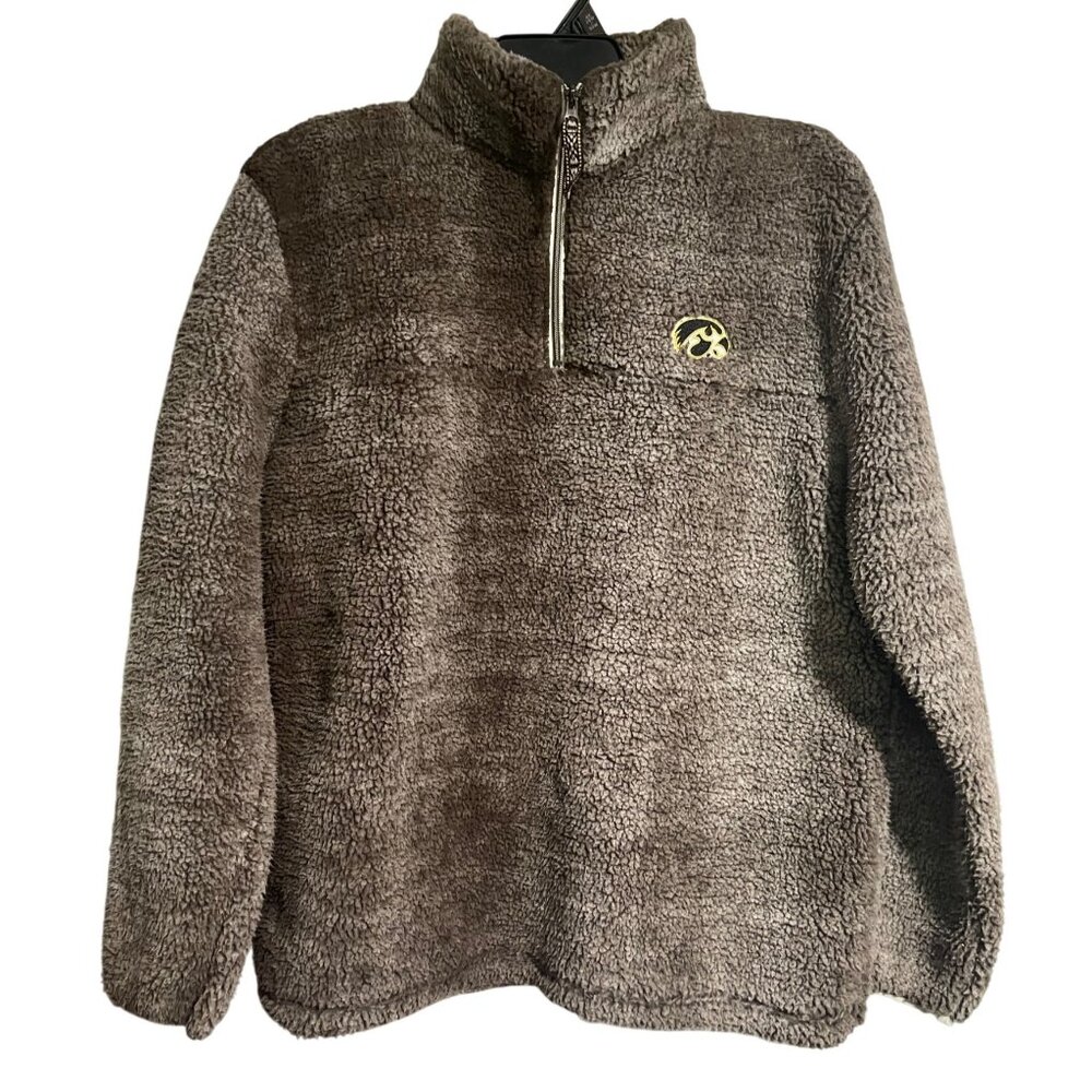 Summit Sportswear Kickoff Collection Brown Fleece Pullover Iowa Hawkeyes Women L